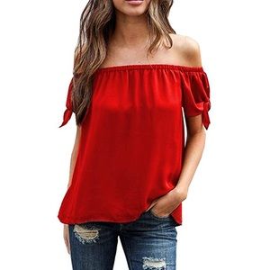 ⭐️HOST PICK⭐️👠 Lady in Red Off the Shoulder Top👠